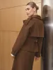 Cropped Double-Breasted Belted Trench Coat sold by COMMENSE