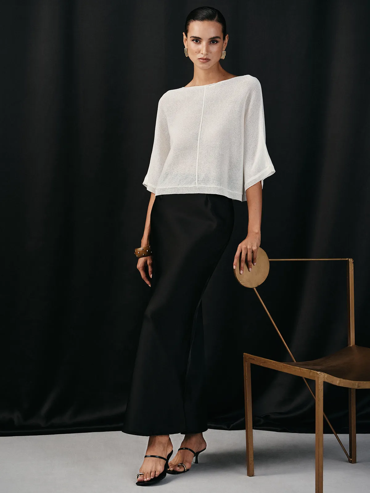 Semi-Sheer Batwing Sweater sold by COMMENSE product image thumbnail 3