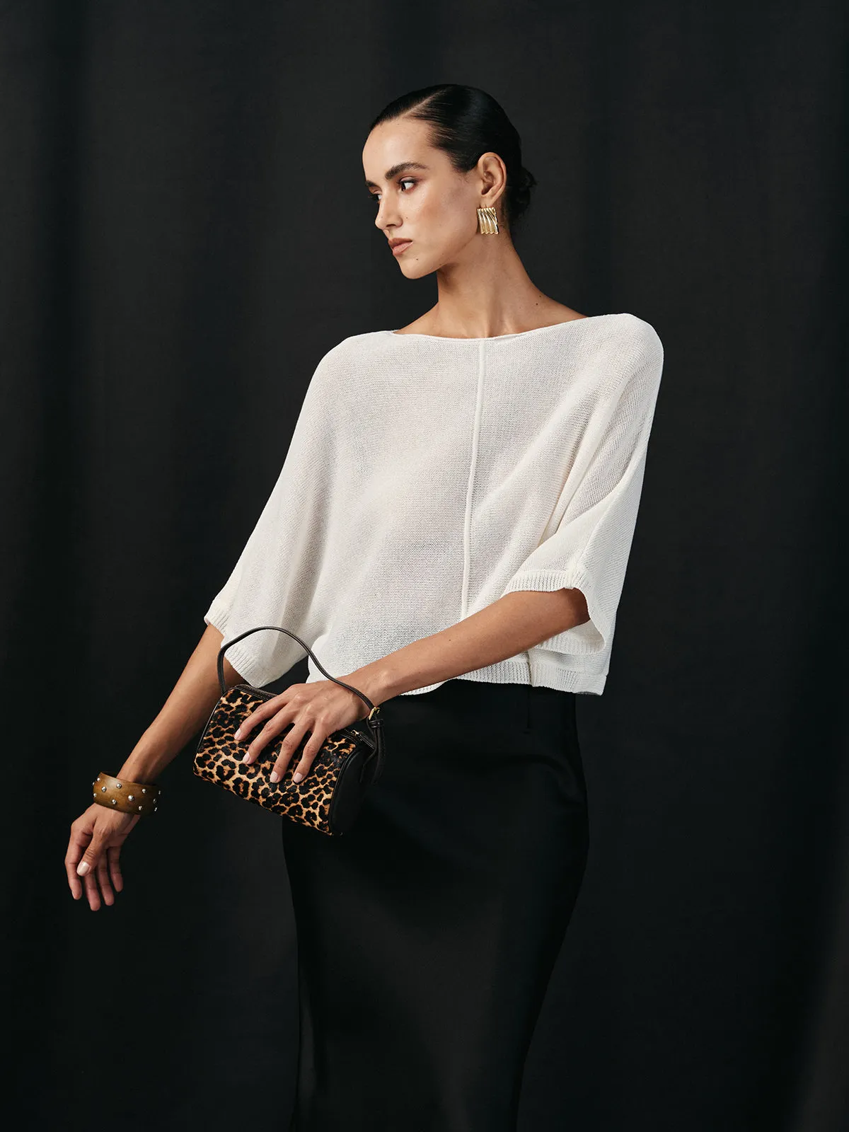 Semi-Sheer Batwing Sweater sold by COMMENSE product image thumbnail 5