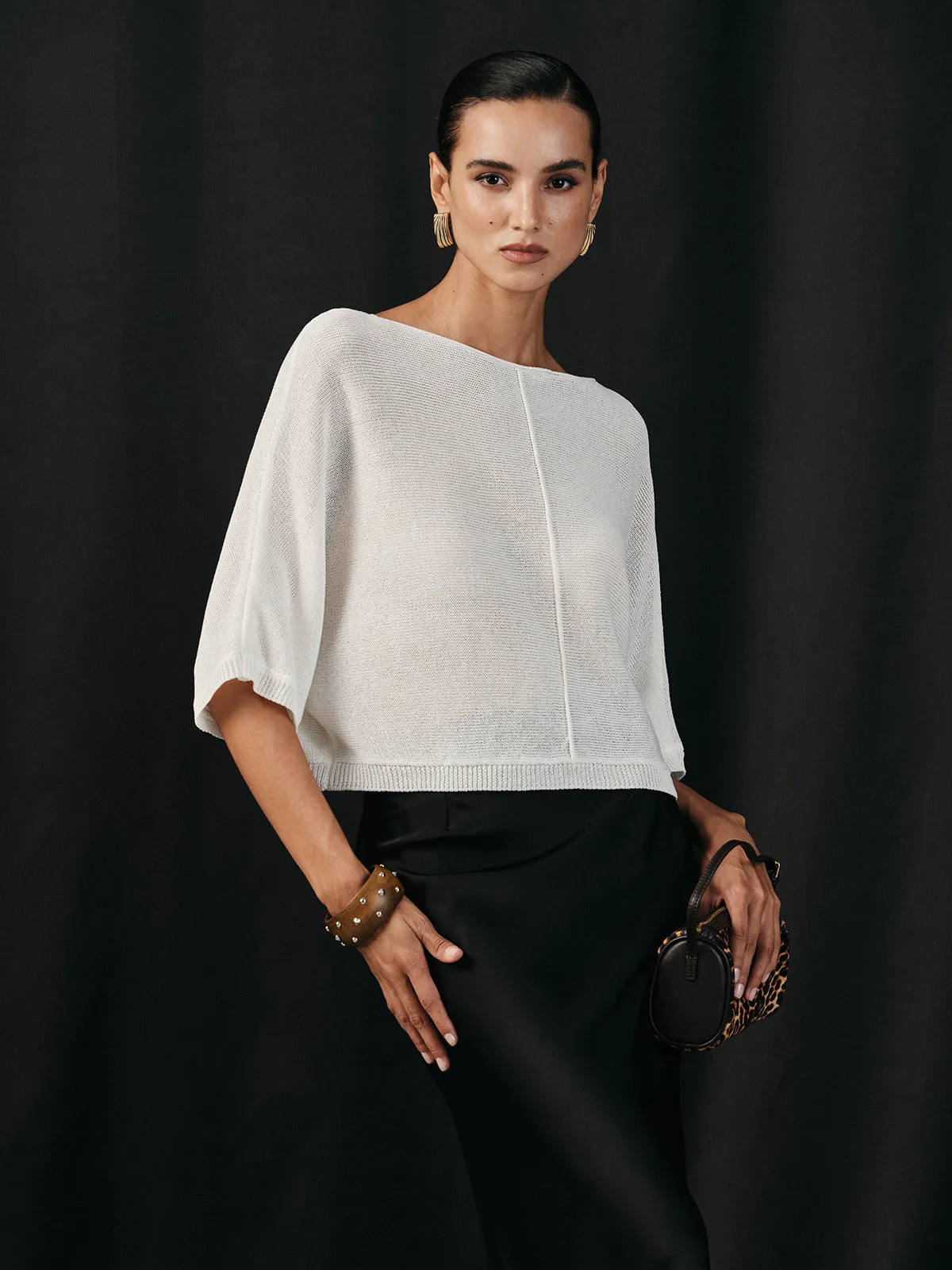 Semi-Sheer Batwing Sweater sold by COMMENSE