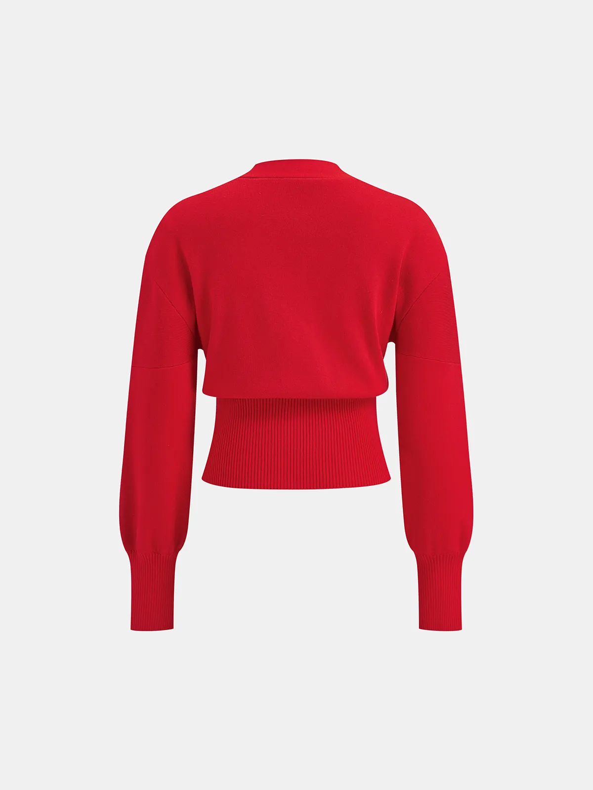 Wool Blend Cropped V-Neck Cardigan sold by COMMENSE product image thumbnail 4