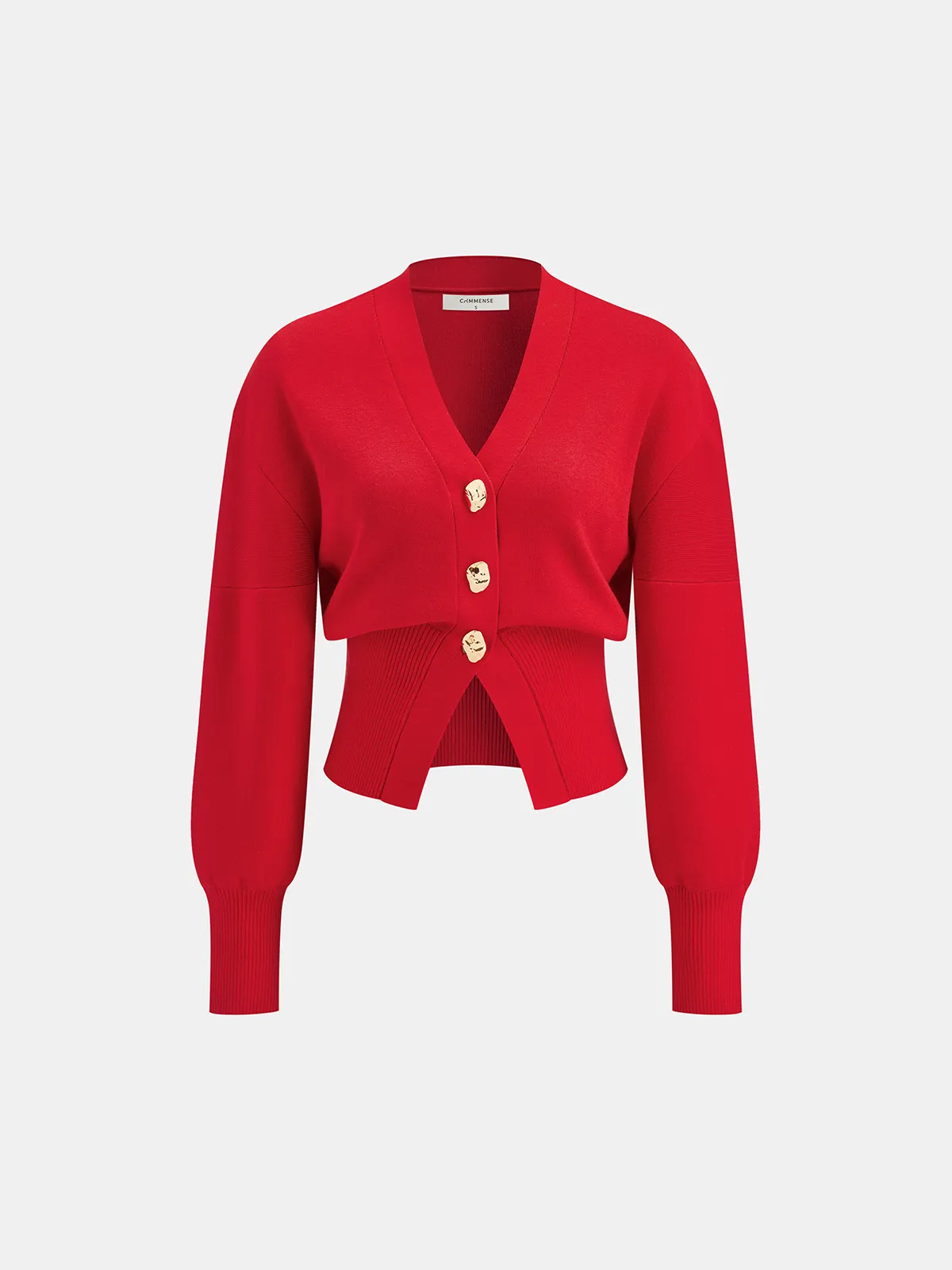 Wool Blend Cropped V-Neck Cardigan sold by COMMENSE product image thumbnail 2