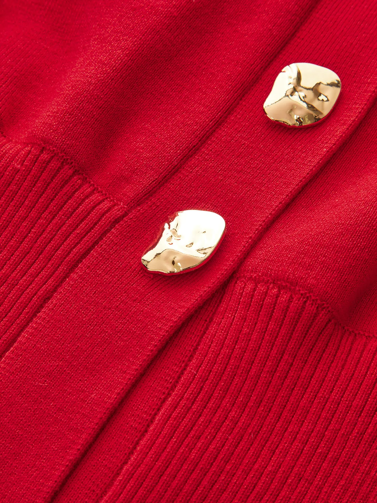 Wool Blend Cropped V-Neck Cardigan sold by COMMENSE product image thumbnail 3