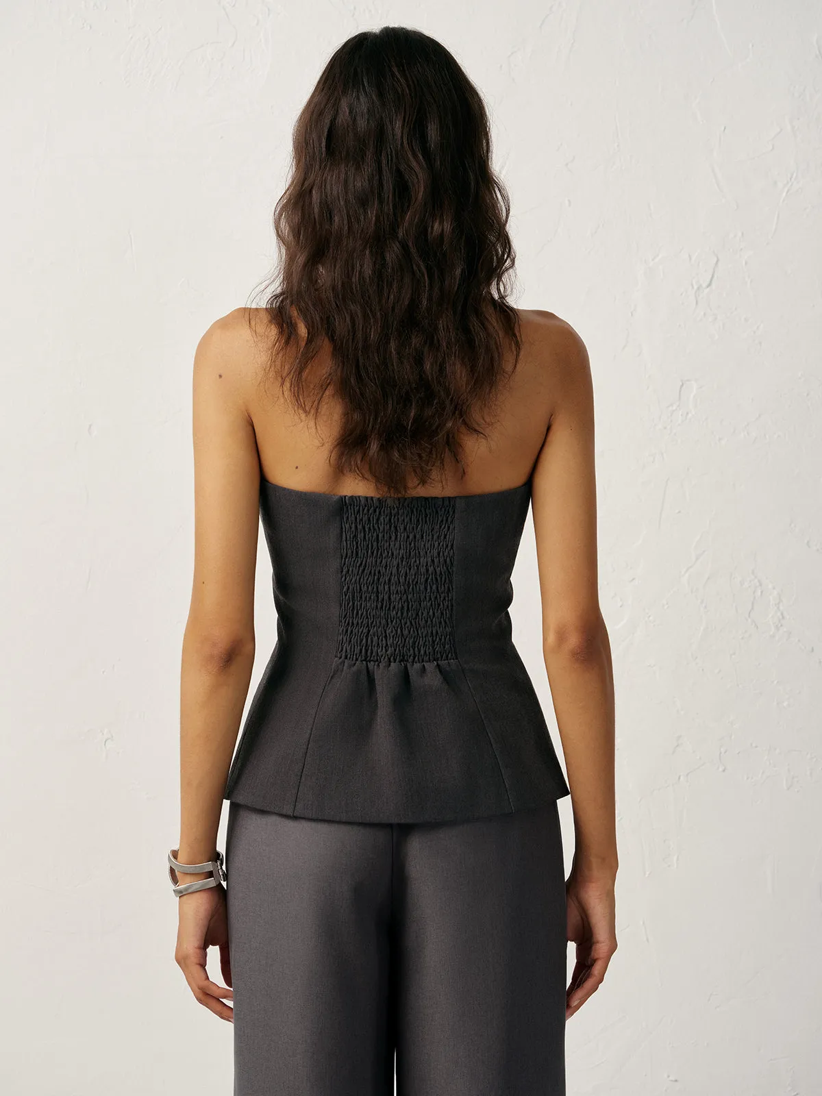 Strapless Zipper Cut-Out Tank Top sold by COMMENSE product image thumbnail 5