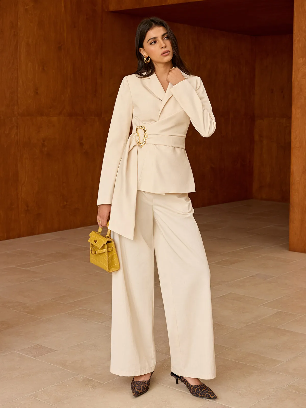 Asymmetric Belted Blazer sold by COMMENSE product image thumbnail 3