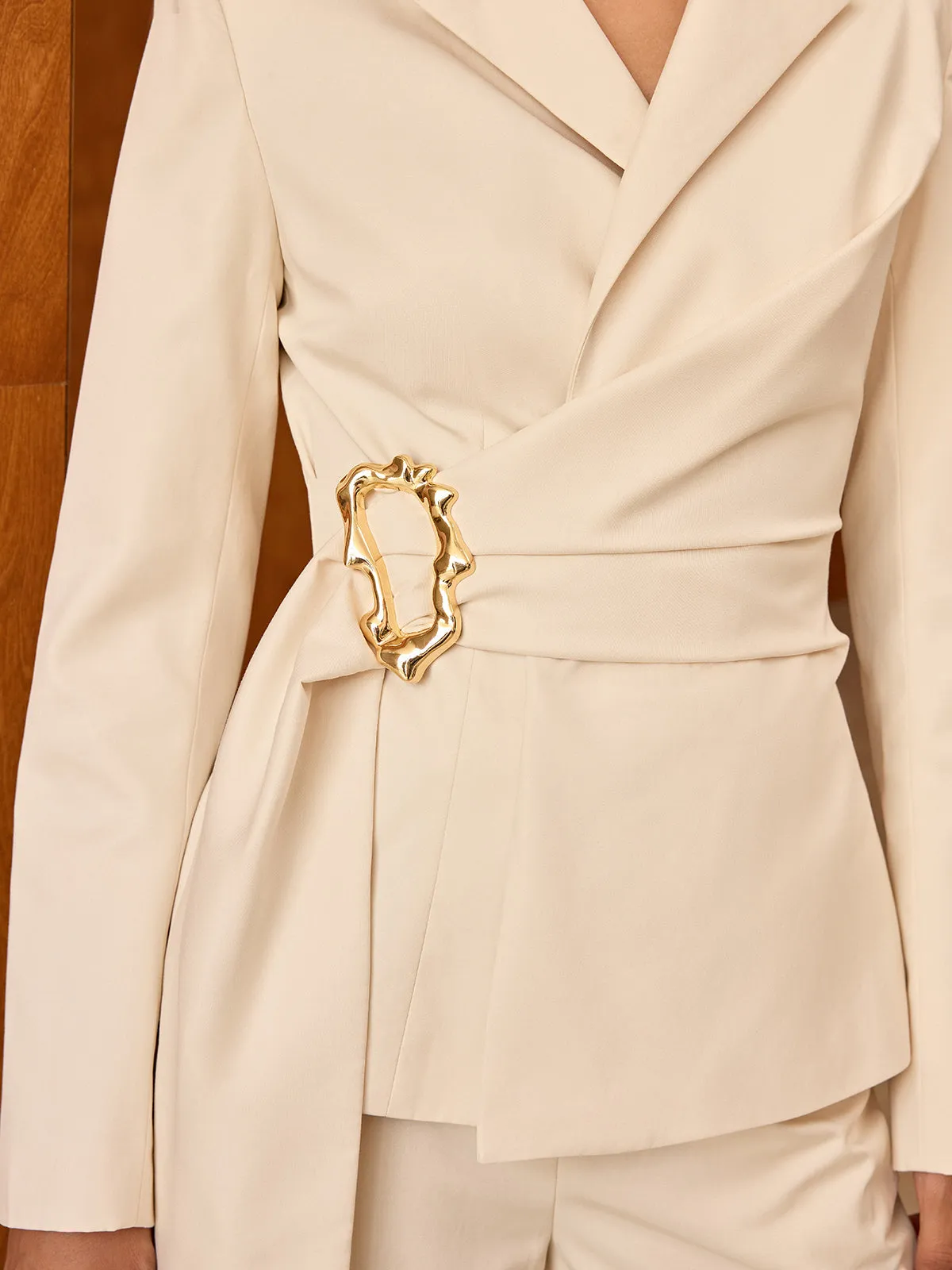 Asymmetric Belted Blazer sold by COMMENSE product image thumbnail 5