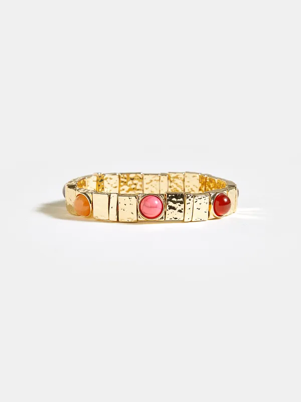 Colorful Gemstone Elastic Golden Bracelet made by COMMENSE