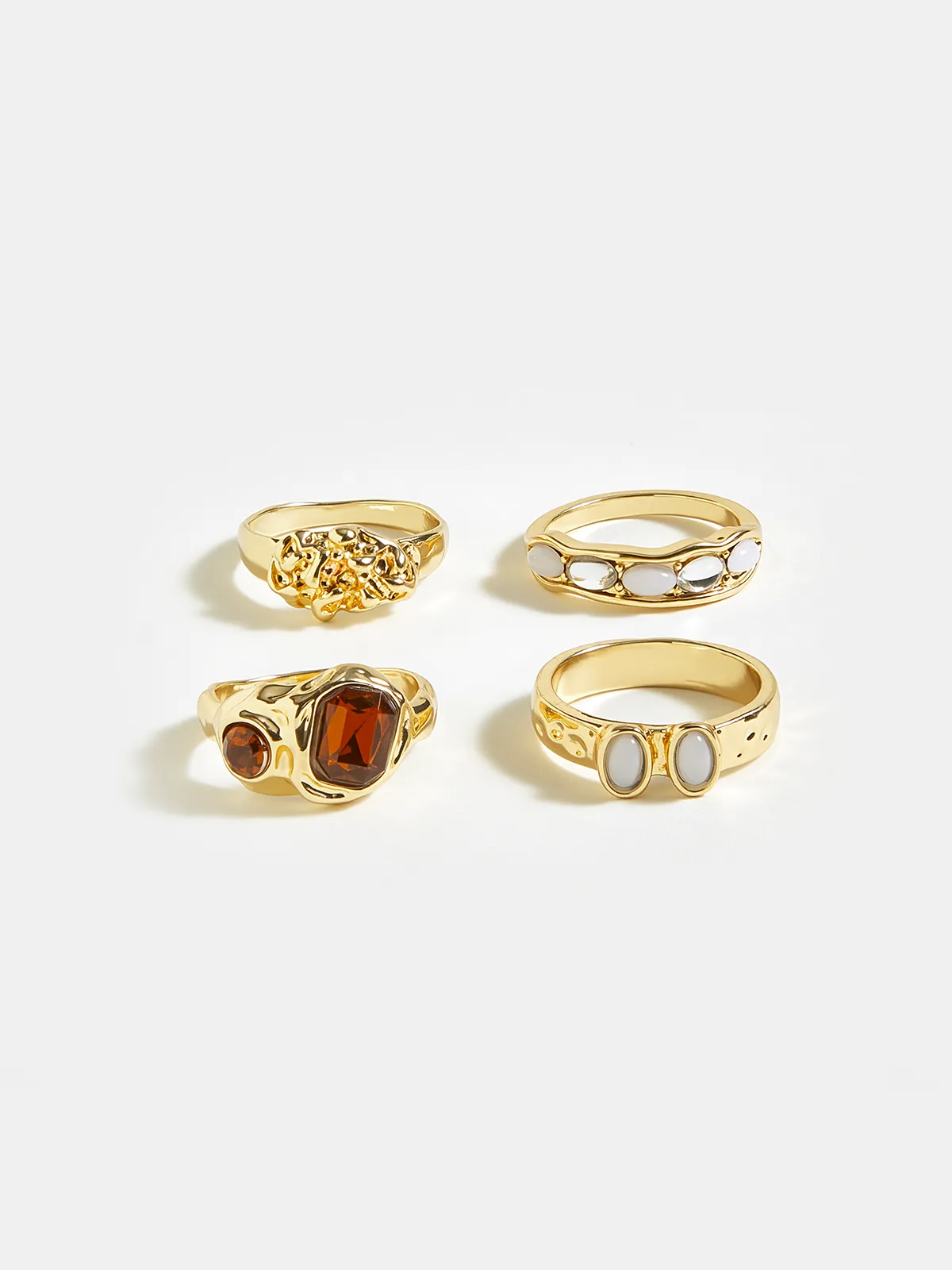 4pcs Gemstone Golden Ring Set sold by COMMENSE product image thumbnail 3
