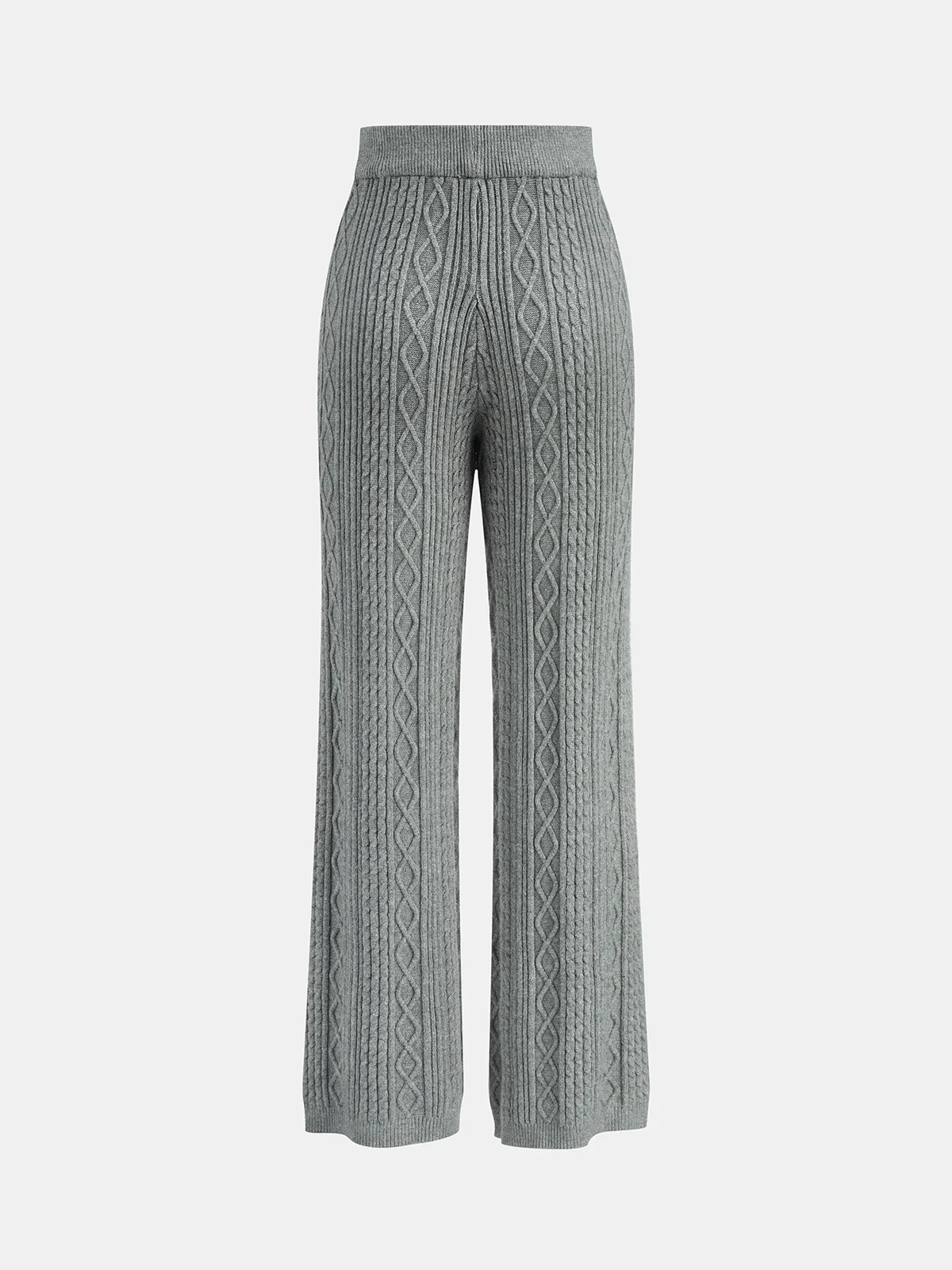 Cable Knit Mid-Waist Drawstring Pants sold by COMMENSE product image thumbnail 3