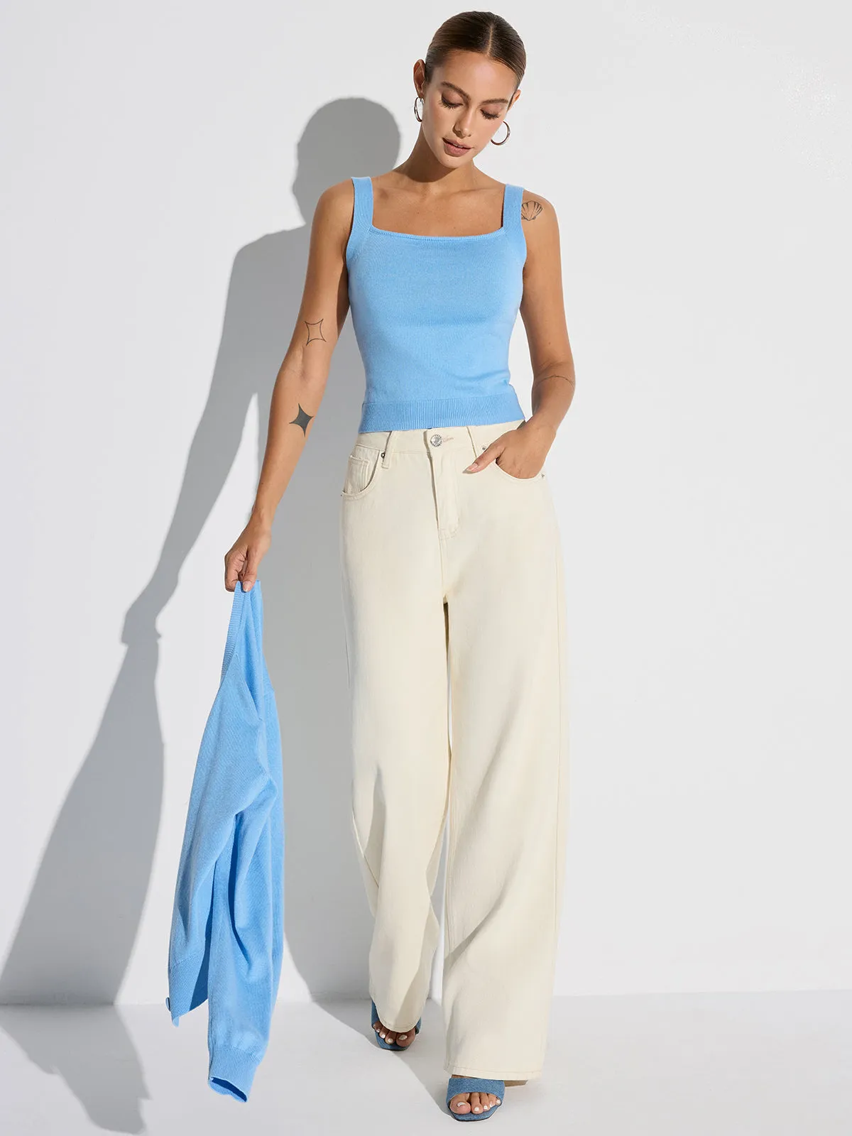 Wool Blend Tank & Cardigan Two-Piece Set sold by COMMENSE product image thumbnail 3