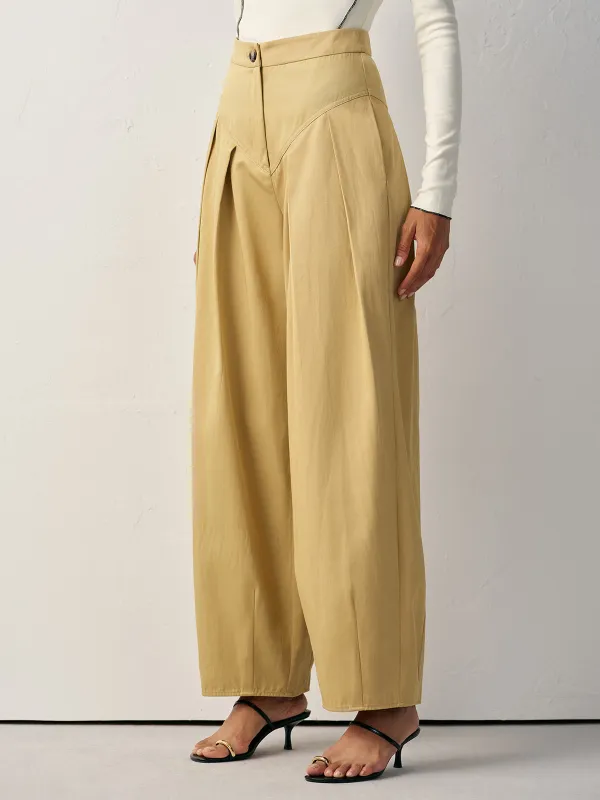 High-Waisted Pleated Wide-Leg Pants sold by COMMENSE