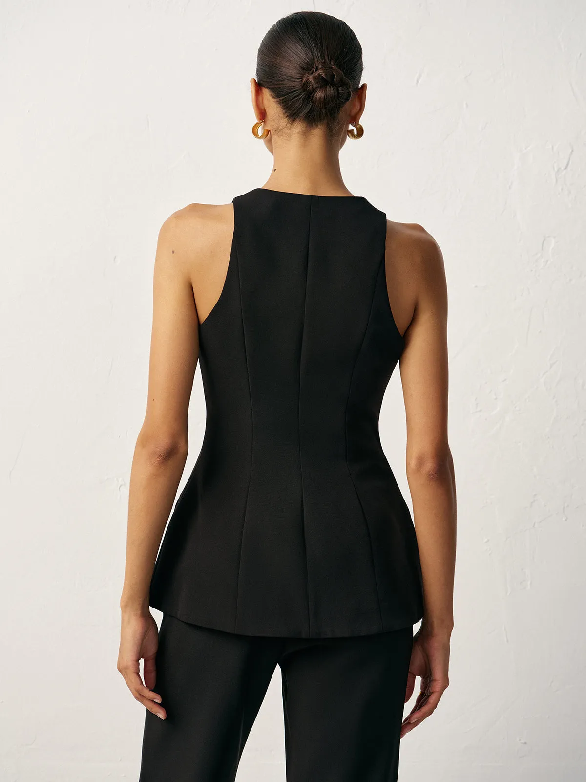 Cross-Shaped Button Vest sold by COMMENSE product image thumbnail 5