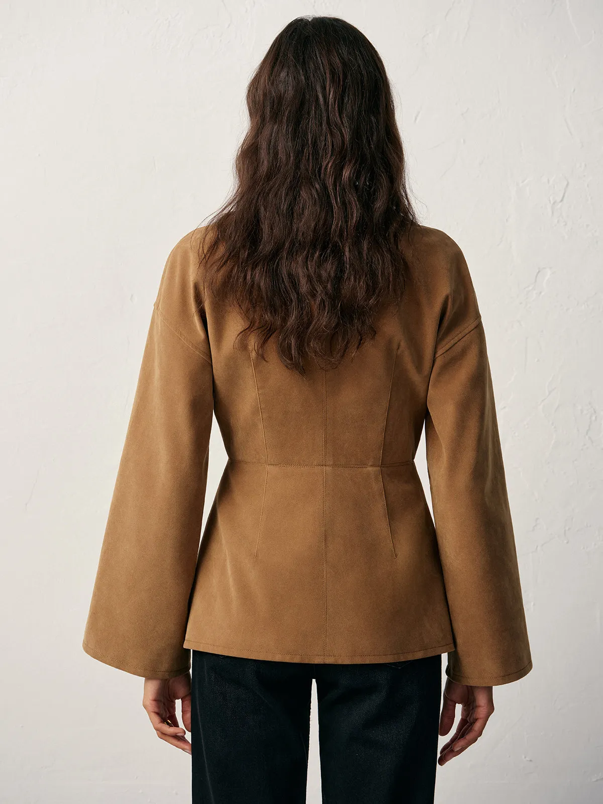 Flared Sleeve Suede Blazer sold by COMMENSE product image thumbnail 5