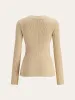 V-Neck Button Ribbed Cardigan sold by COMMENSE