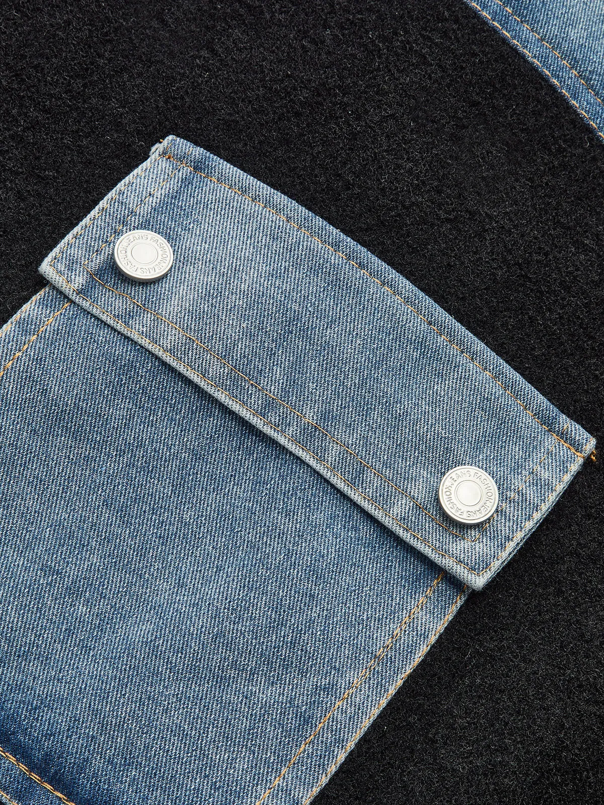 Zipper Denim Panel Knit Outerwear sold by COMMENSE product image thumbnail 2