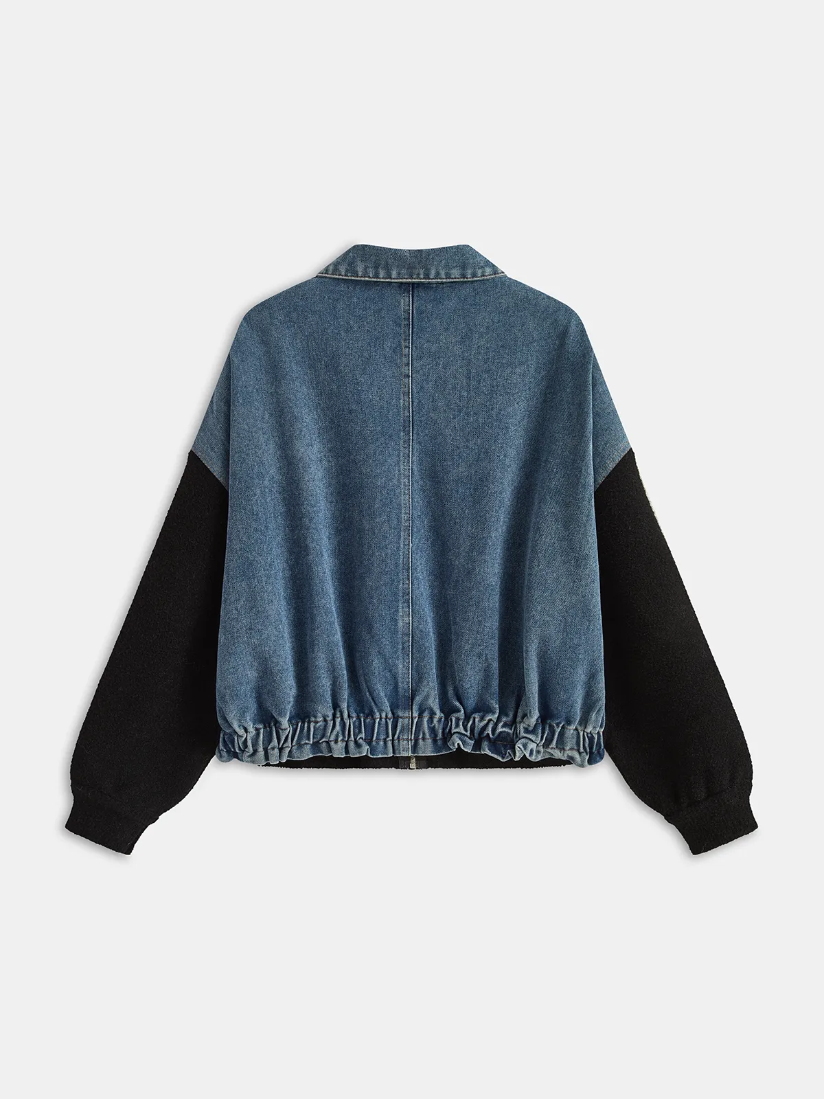 Zipper Denim Panel Knit Outerwear sold by COMMENSE product image thumbnail 3