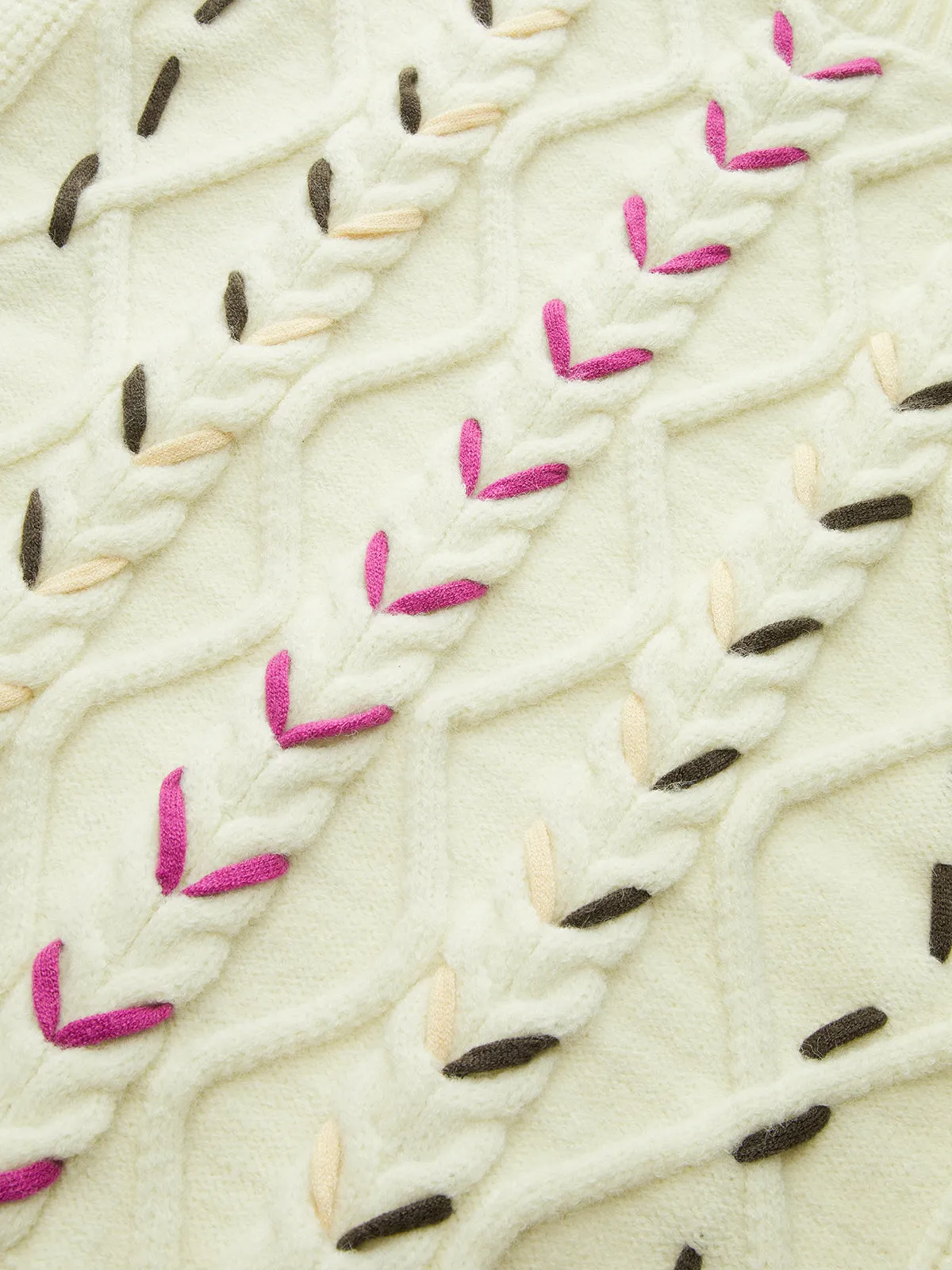 Cable Knit Contrast Stitched Sweater Vest sold by COMMENSE product image thumbnail 3