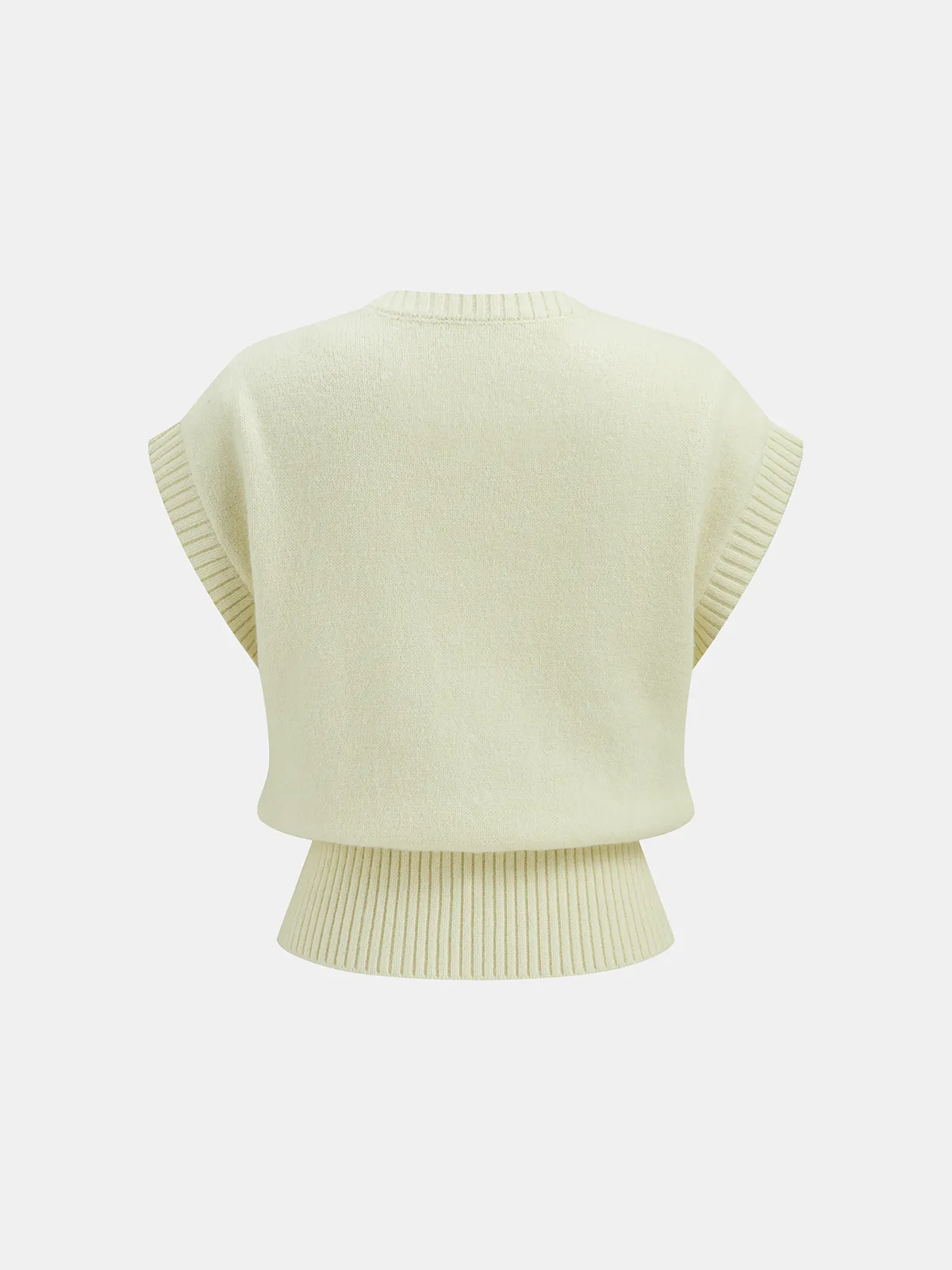 Cable Knit Contrast Stitched Sweater Vest sold by COMMENSE product image thumbnail 2