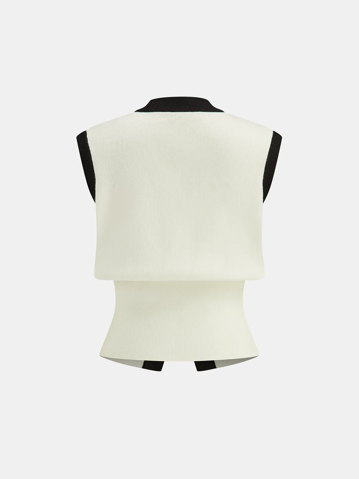 Contrast Trim Knit Vest and Midi Skirt Set sold by COMMENSE product image thumbnail 3