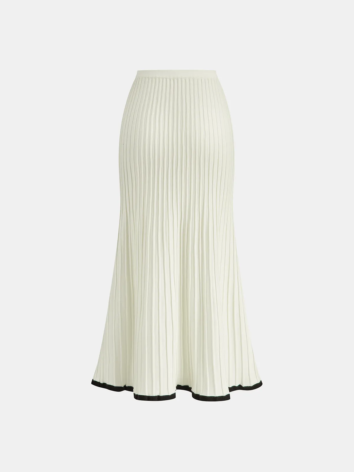 Contrast Trim Knit Vest and Midi Skirt Set sold by COMMENSE product image thumbnail 5