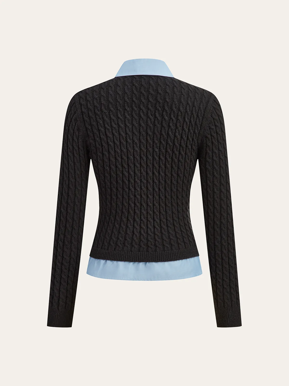 2 in1 Paneled Cable-Knit Cardigan sold by COMMENSE product image thumbnail 3