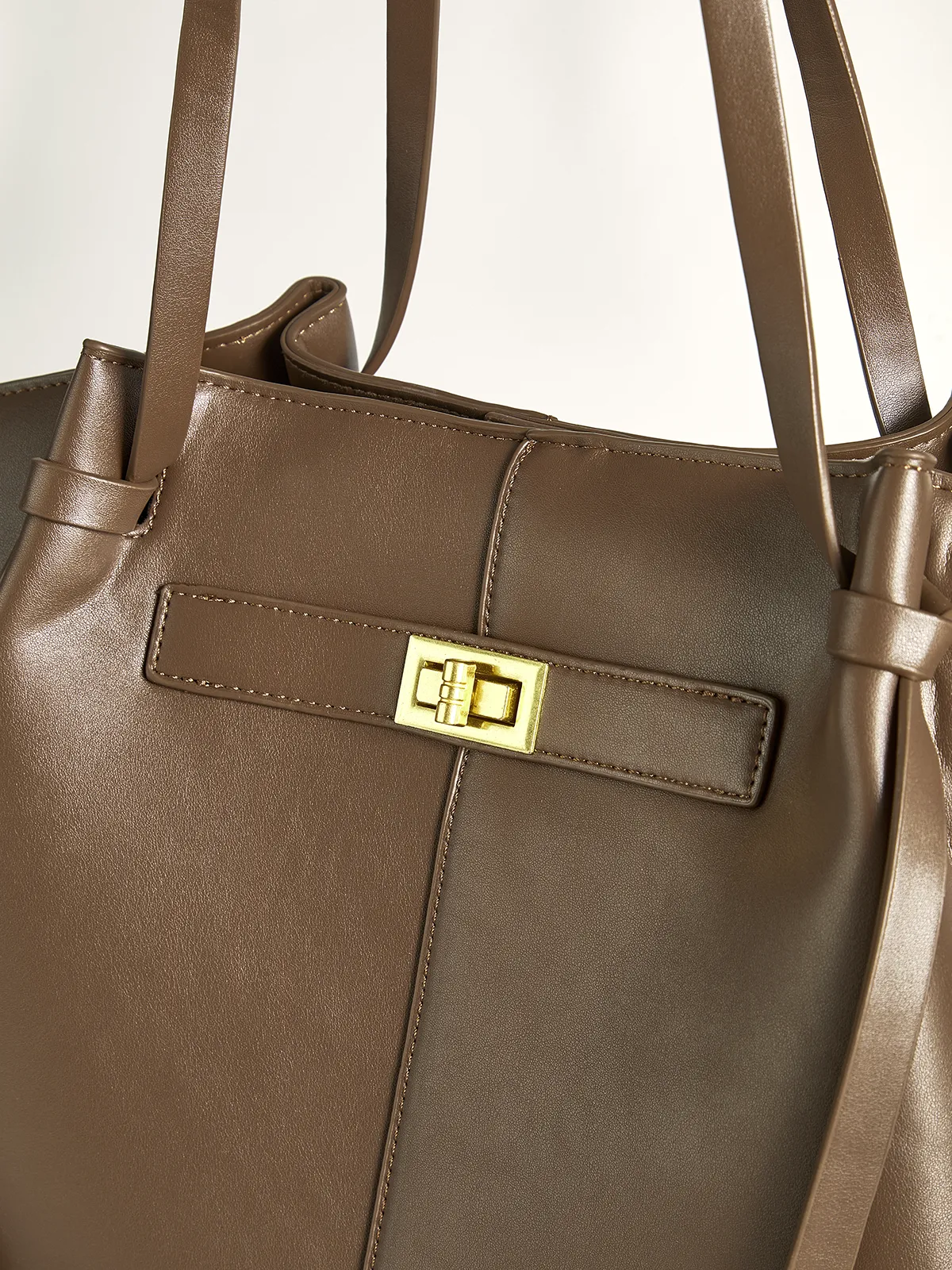 Oversized PU Leather Tote Bag sold by COMMENSE product image thumbnail 4