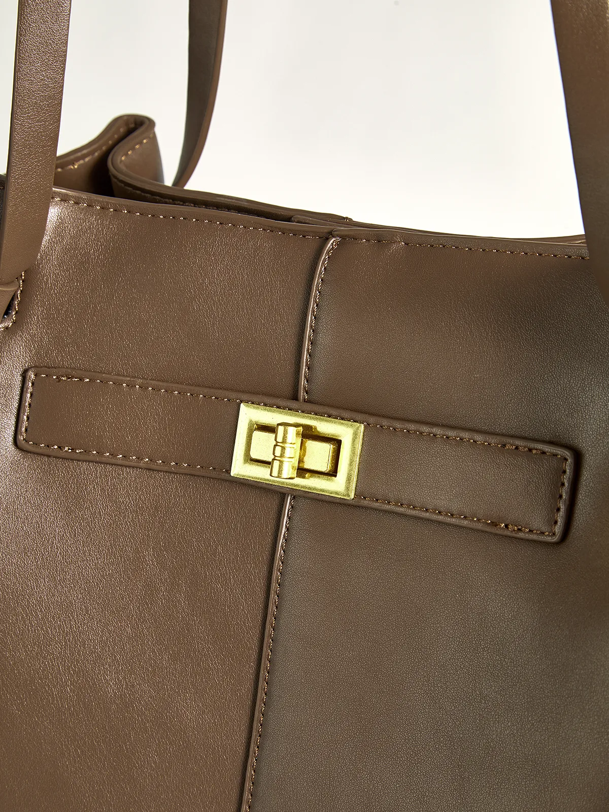 Oversized PU Leather Tote Bag sold by COMMENSE product image thumbnail 3