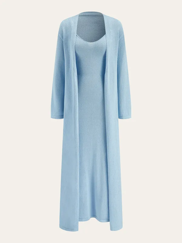Cami Maxi Dress & Long-Sleeve Cardigan Two-Piece Set sold by COMMENSE
