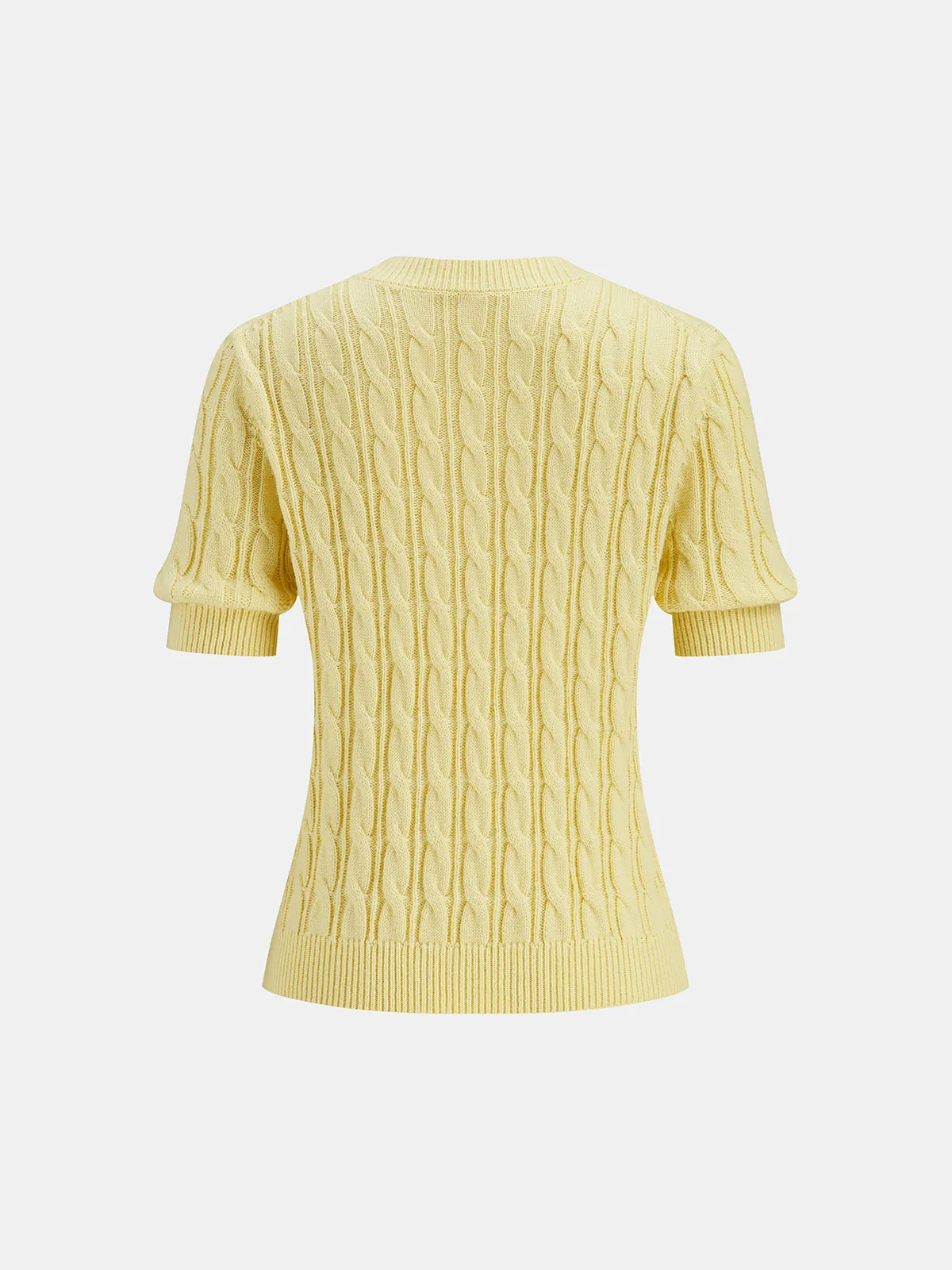 Cable Knit Short Sleeve Sweater sold by COMMENSE product image thumbnail 4