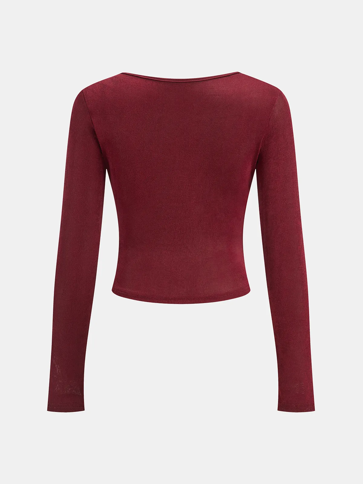 Draped Cowl Neck Long Sleeve T-Shirt sold by COMMENSE product image thumbnail 2