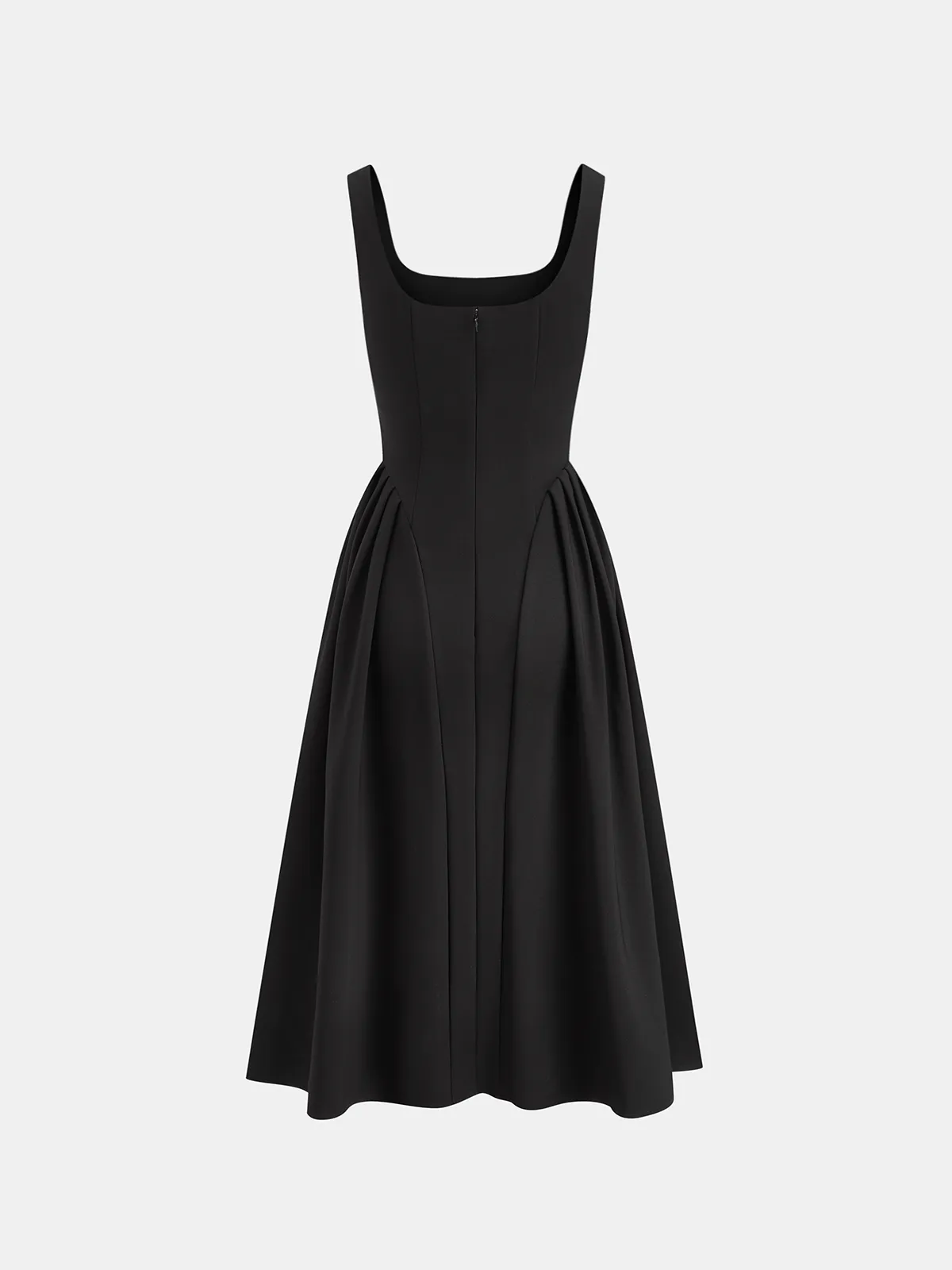 Sleeveless Square Neck Diamond Trim Flare Dress sold by COMMENSE product image thumbnail 3