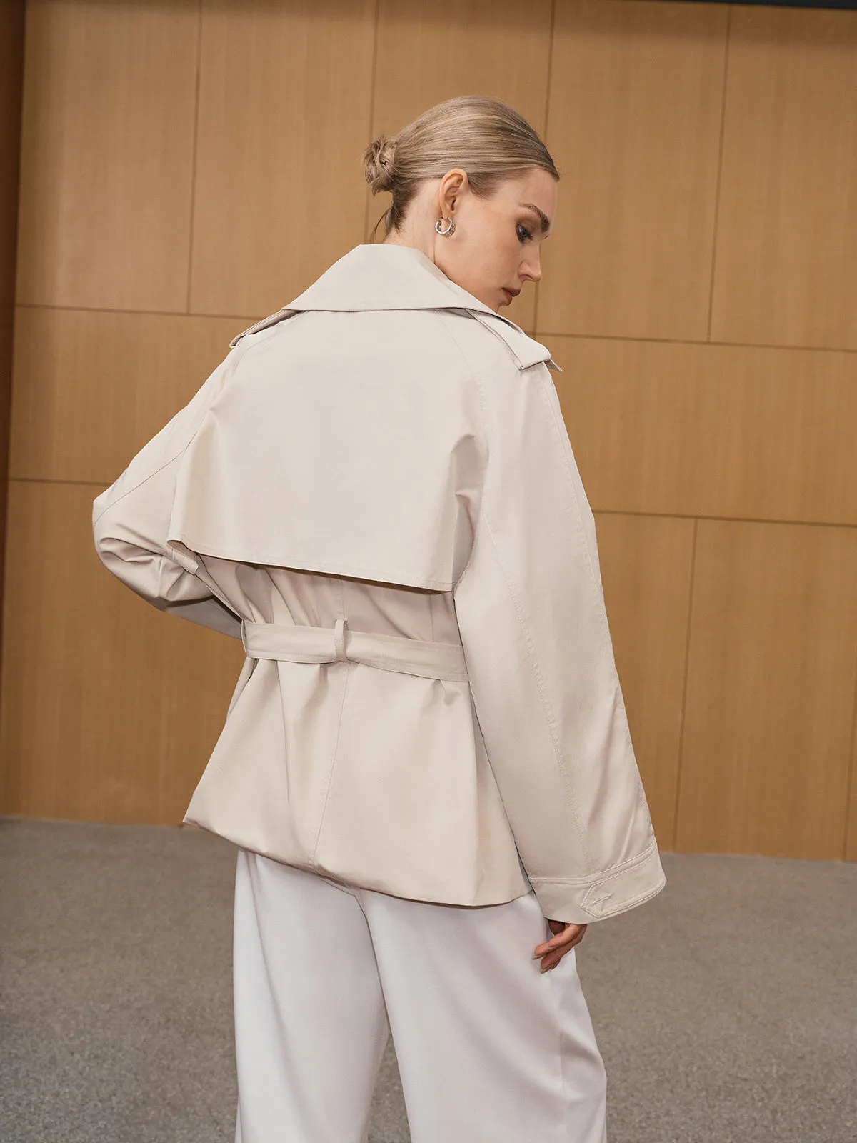 Wide Lapel Belted Trench Coat sold by COMMENSE product image thumbnail 2