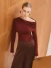 Asymmetric Draped One-Shoulder T-Shirt sold by COMMENSE