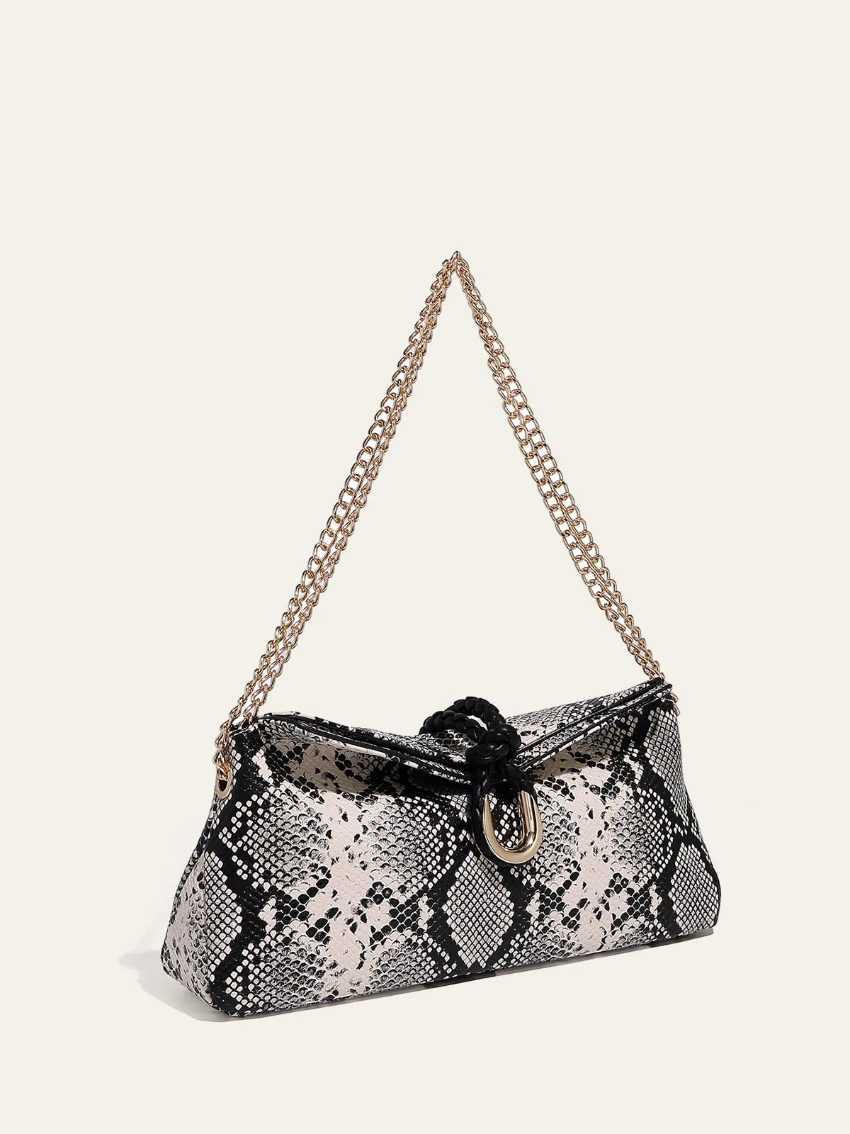 Snakeskin Patterned Chain Shoulder Bag sold by COMMENSE product image thumbnail 5
