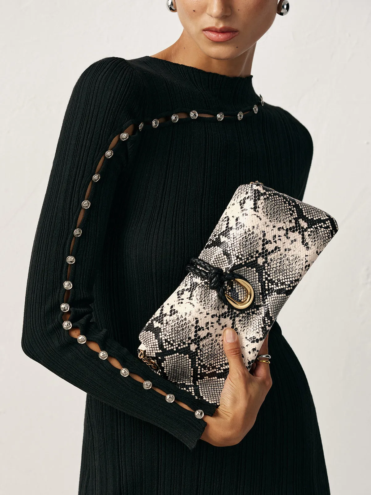 Snakeskin Patterned Chain Shoulder Bag sold by COMMENSE