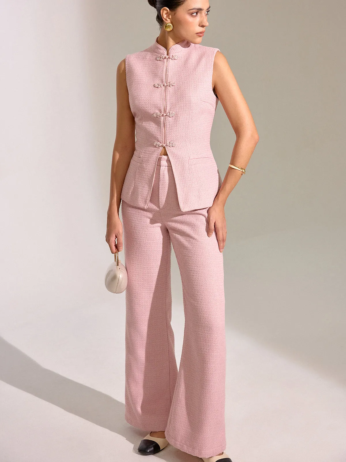 Textured Knot Button Vest sold by COMMENSE product image thumbnail 4