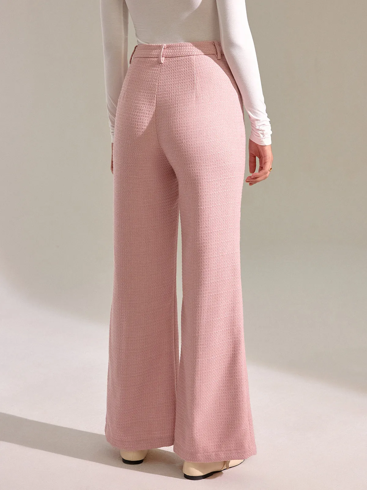 Textured Mid-Waist Straight Leg Pants sold by COMMENSE product image thumbnail 5