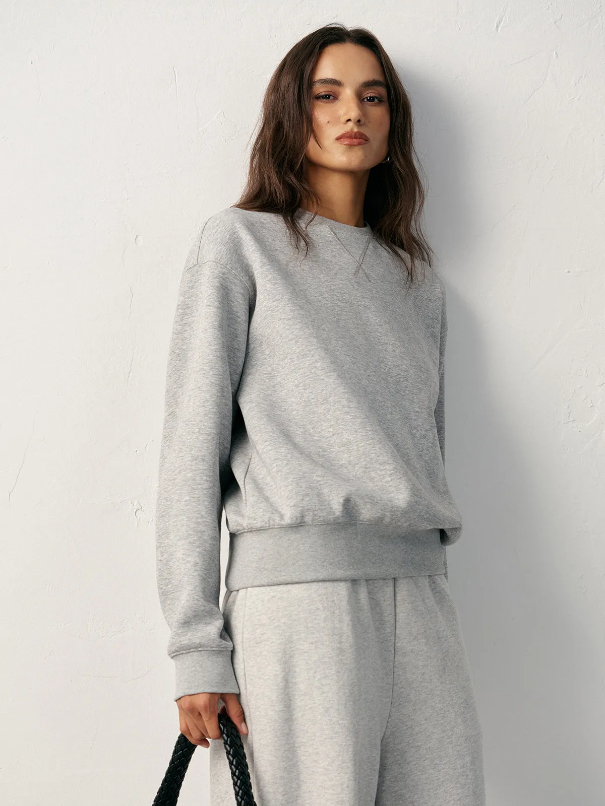 Cotton Blend Crew Neck Sweatshirt sold by COMMENSE product image thumbnail 5