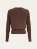 Crew Neck Button-Front Knit Cardigan sold by COMMENSE