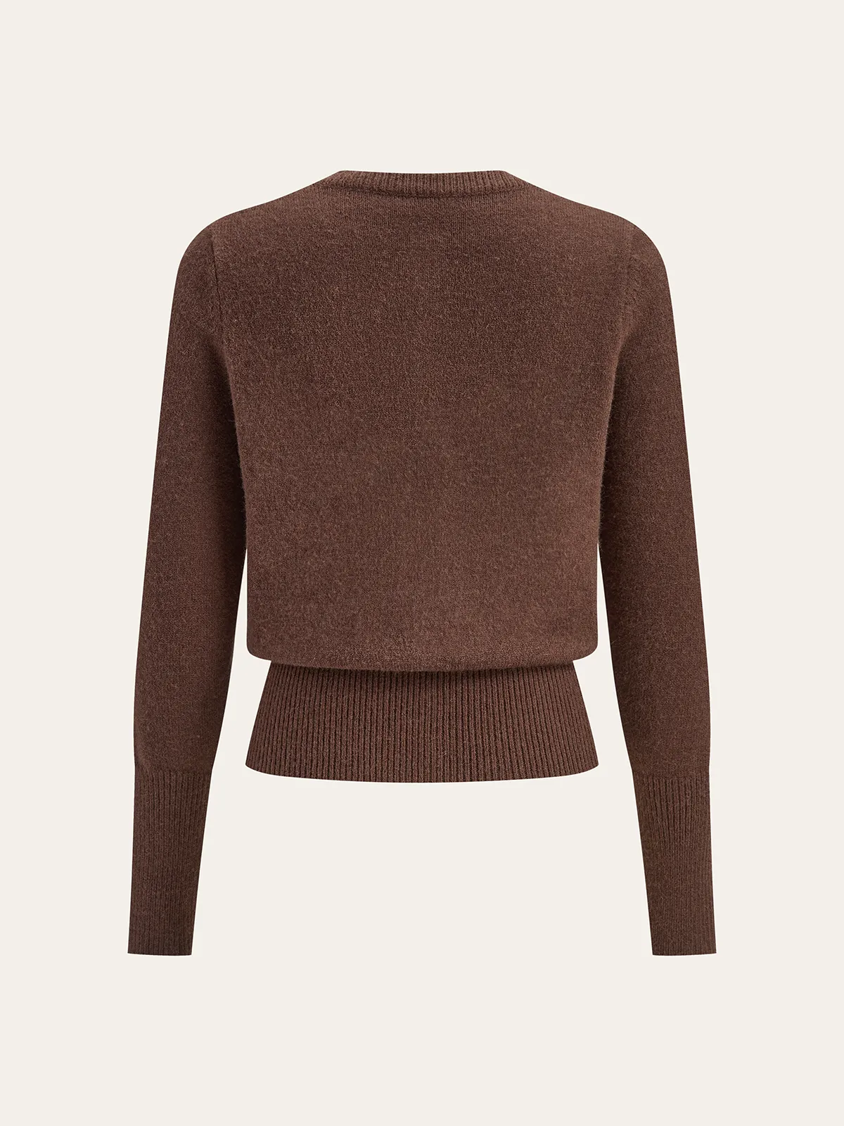 Crew Neck Button-Front Knit Cardigan sold by COMMENSE product image thumbnail 4