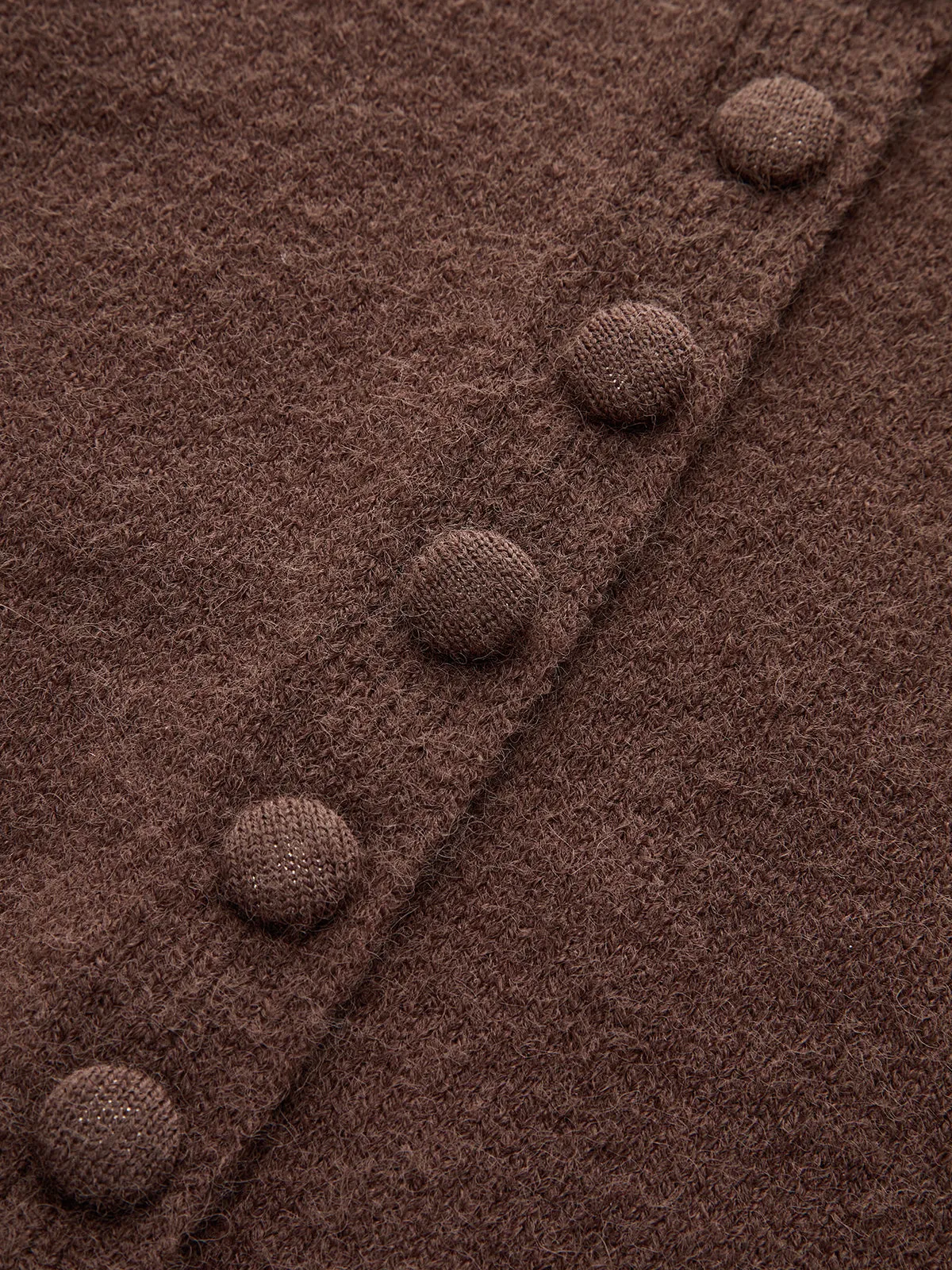 Crew Neck Button-Front Knit Cardigan sold by COMMENSE product image thumbnail 3