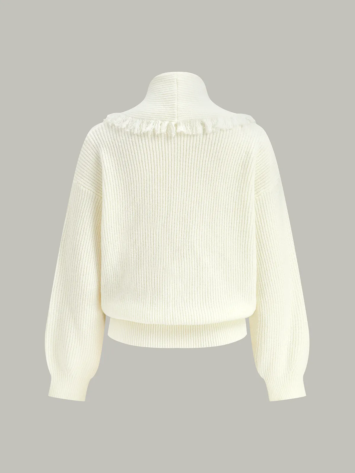 Wrap Fringe Wool Blend Sweater sold by COMMENSE product image thumbnail 2