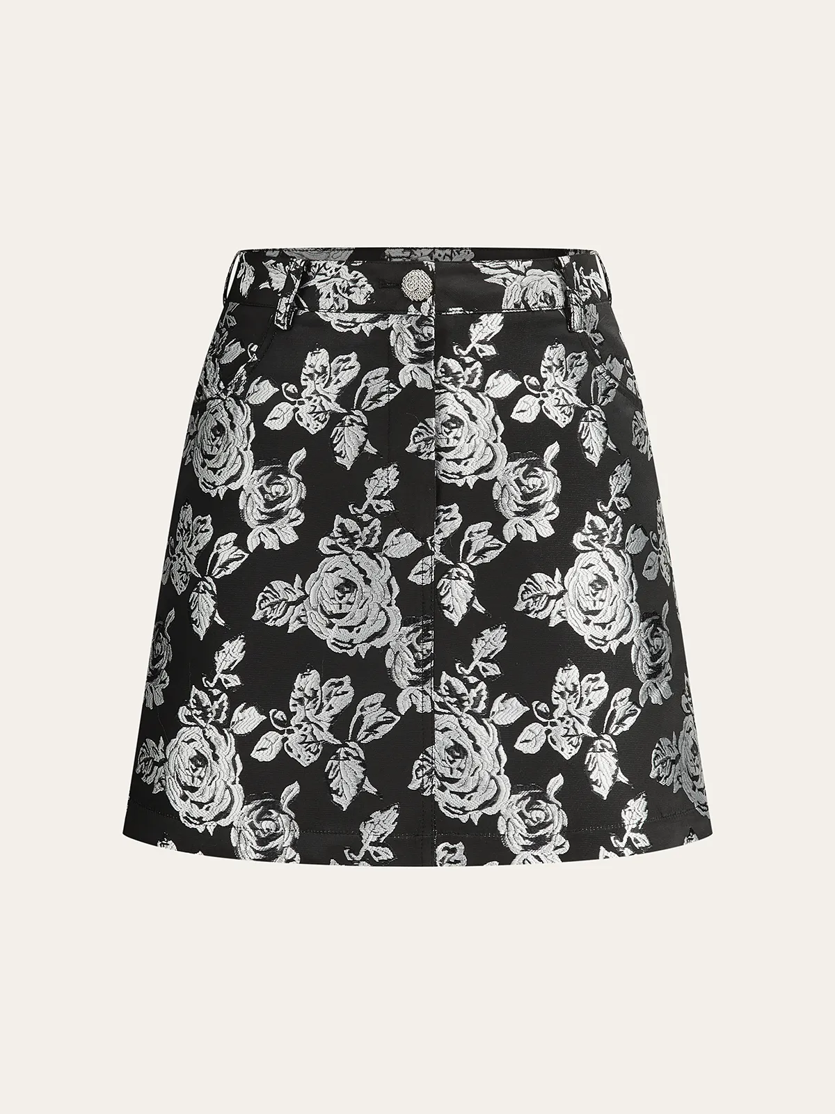 Rose Jacquard Mini Skirt sold by COMMENSE