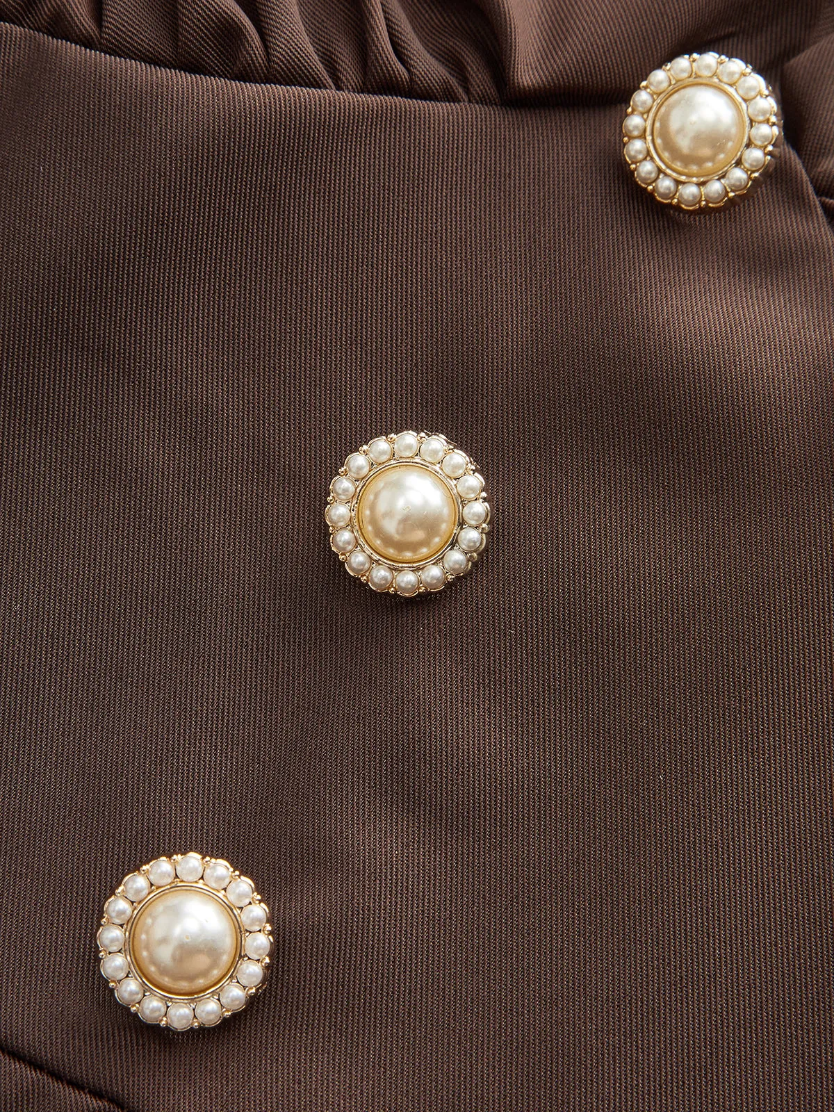 V-Neck Puff Sleeve Button Fitted Dress sold by COMMENSE product image thumbnail 3