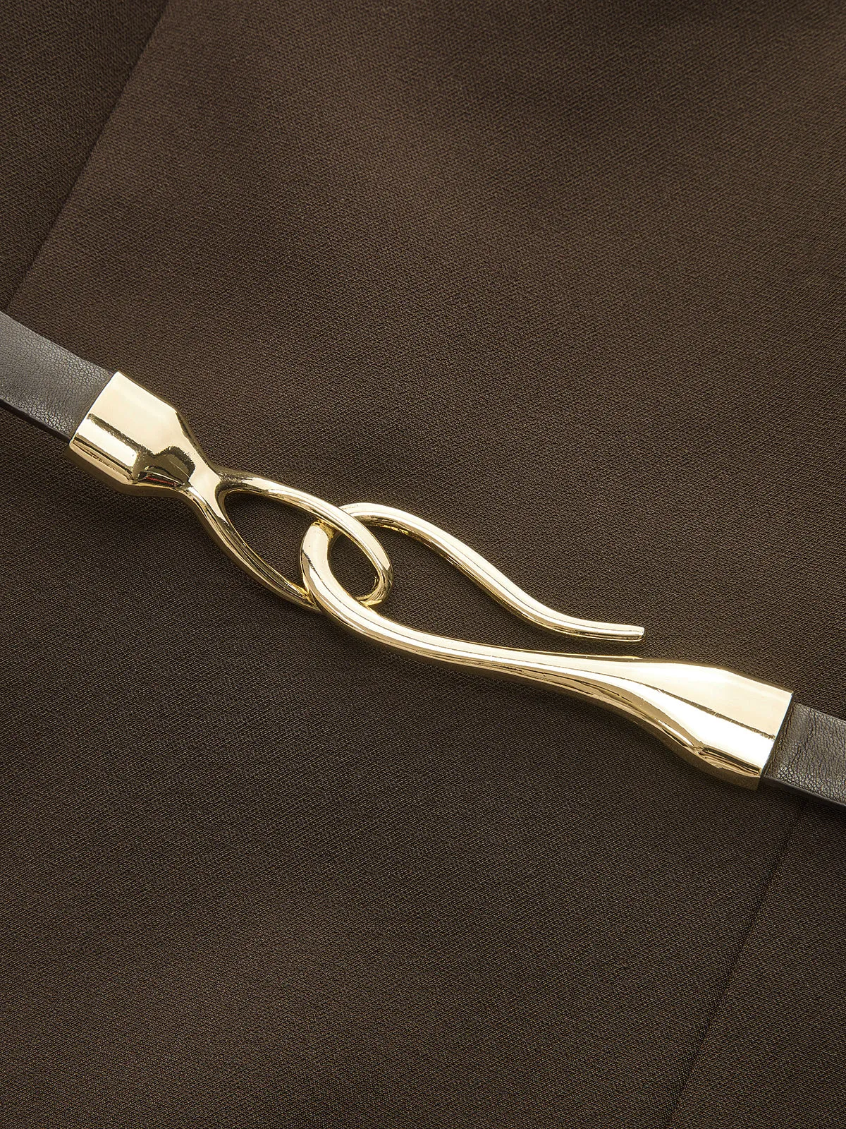 Belted V-Neck Tailored Dress sold by COMMENSE product image thumbnail 2