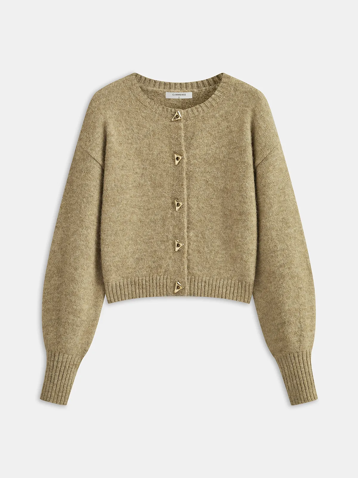 Triangle Button Wool Blend Cardigan sold by COMMENSE