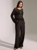 Sheer Openwork Crochet Long Sleeve Top sold by COMMENSE