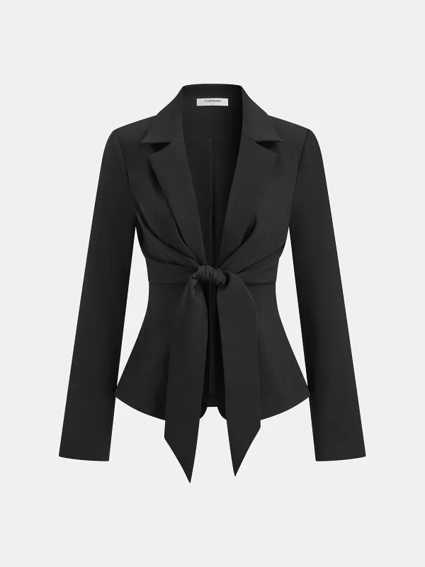 Long Sleeve Tie Front Blazer sold by COMMENSE