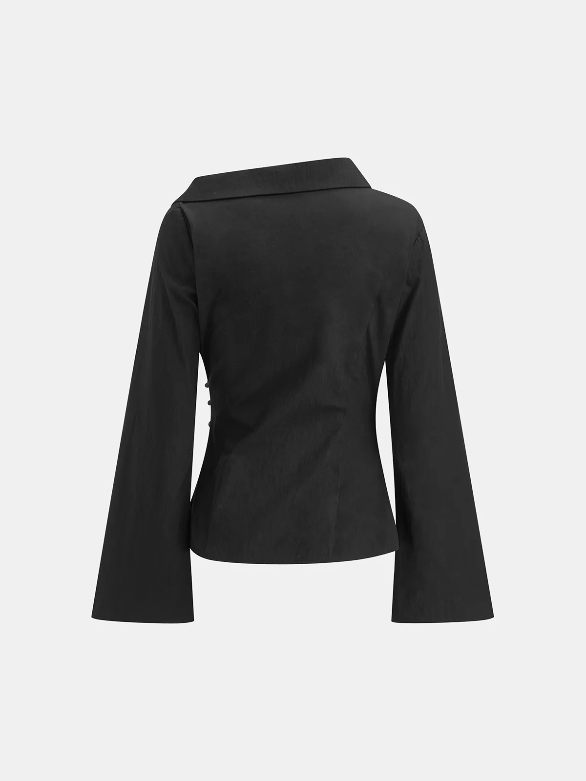 Flared Sleeve Asymmetric Wrap Shirt sold by COMMENSE product image thumbnail 2