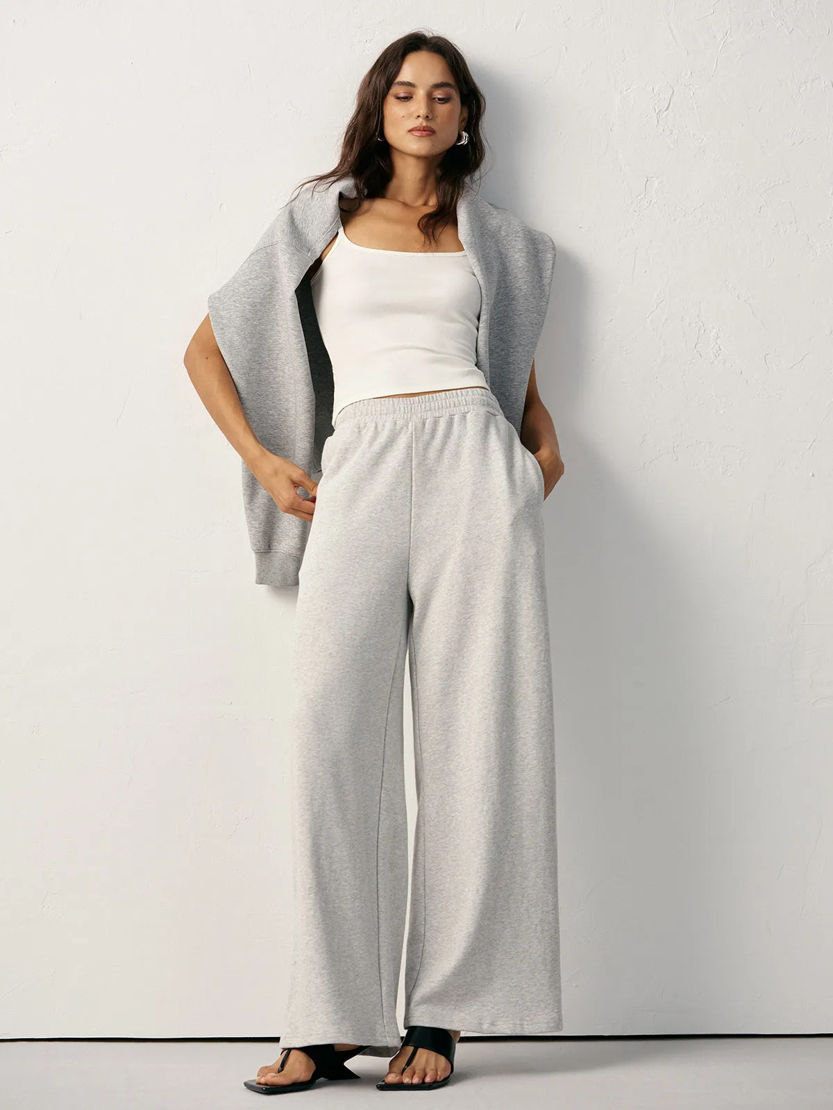 Cotton Blend Straight-Leg Sweatpants sold by COMMENSE product image thumbnail 4